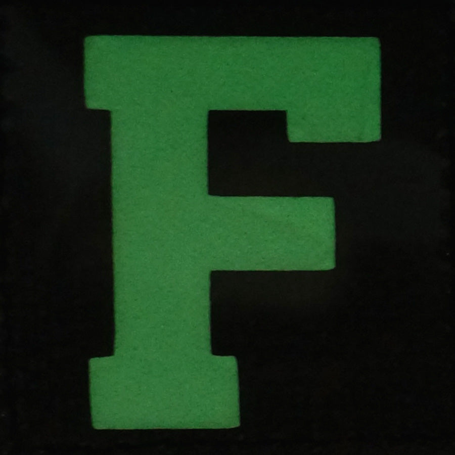 BIG LETTER F GITD PATCH - GLOW IN THE DARK