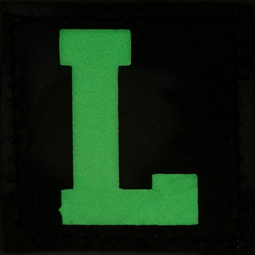BIG LETTER L GITD PATCH - GLOW IN THE DARK