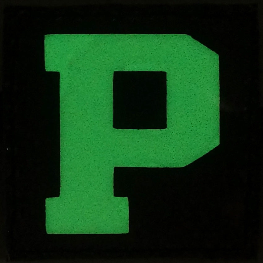 BIG LETTER P GITD PATCH - GLOW IN THE DARK