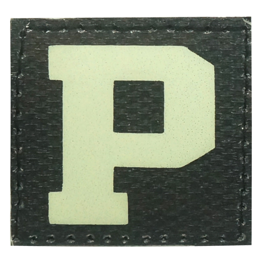 BIG LETTER P GITD PATCH - GLOW IN THE DARK