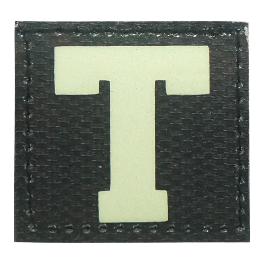 BIG LETTER T GITD PATCH - GLOW IN THE DARK