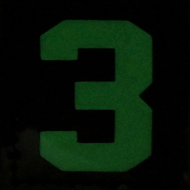 BIG NUMBER 3 GITD PATCH - GLOW IN THE DARK