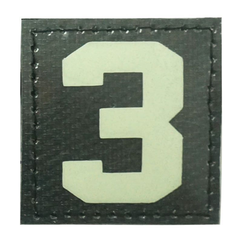 BIG NUMBER 3 GITD PATCH - GLOW IN THE DARK