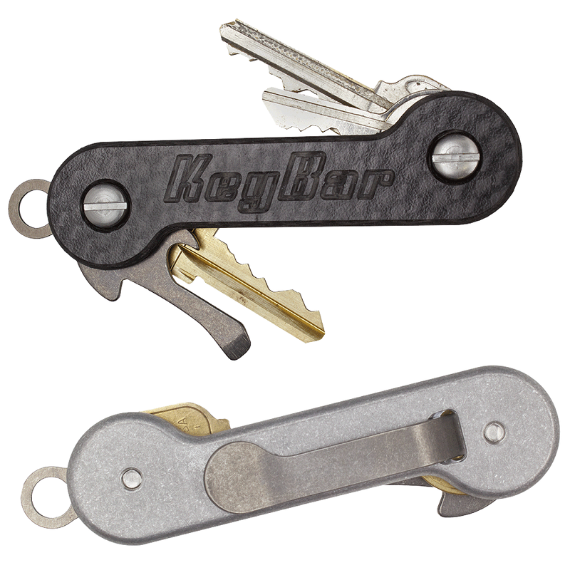 KEYBAR KEY ORGANIZER WITH POCKET CLIP - CARBON FIBER / ALUMINUM