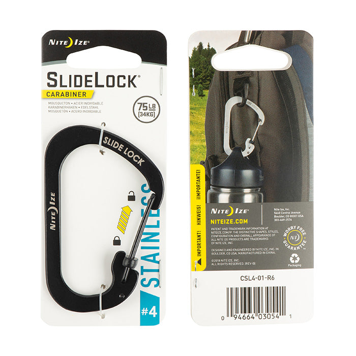 NITEIZE CARABINER SLIDE LOCK SIZE 4 - BLACK