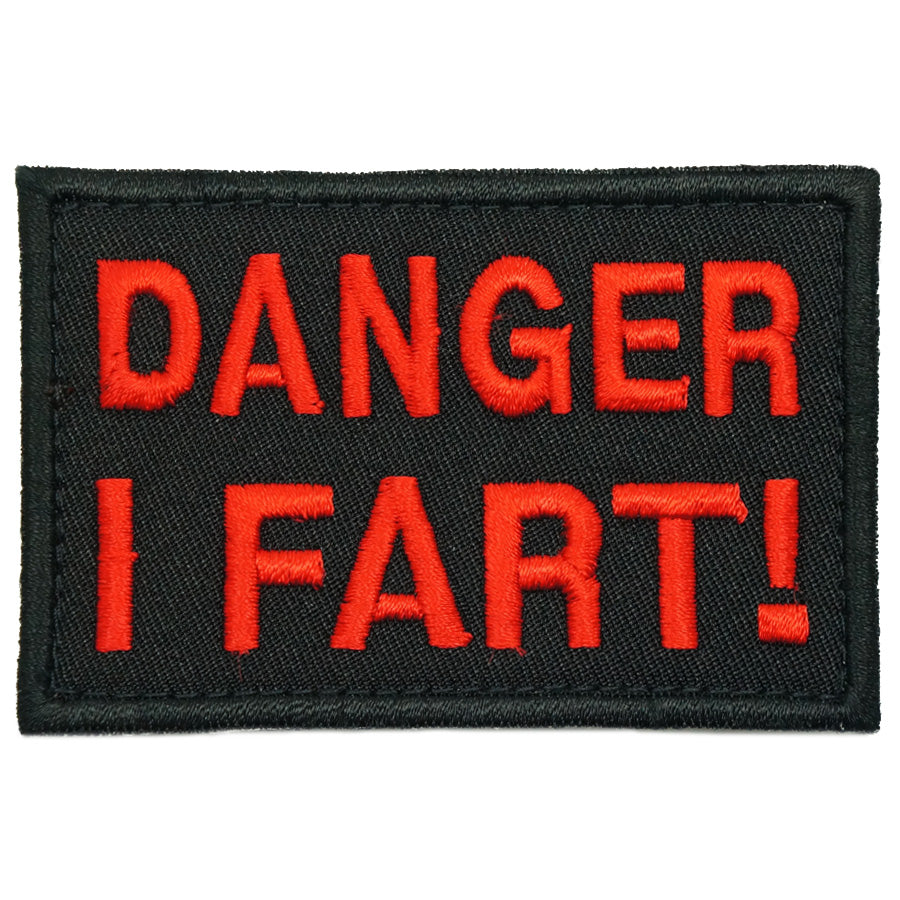 DANGER I FART PATCH - BLACK RED