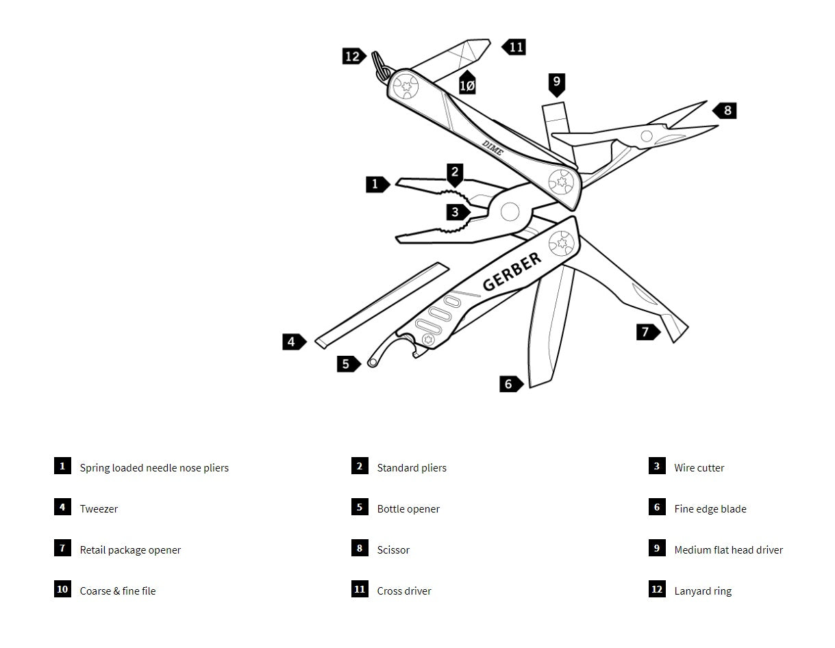 GERBER DIME MICRO TOOL - BLACK