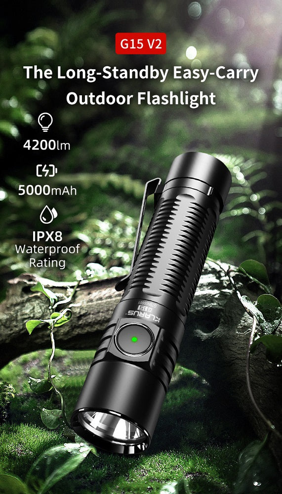 KLARUS G15 V2 USB-C- RECHARGEABLE LED FLASHLIGHT - CREE XHP70.2 (INCLUDES 1 X 21700) - 4200 LUMENS