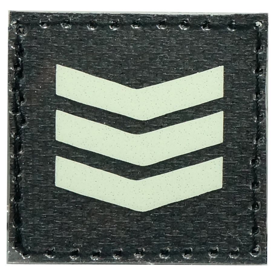 GLOW IN THE DARK RANK PATCH - 3RD SERGEANT