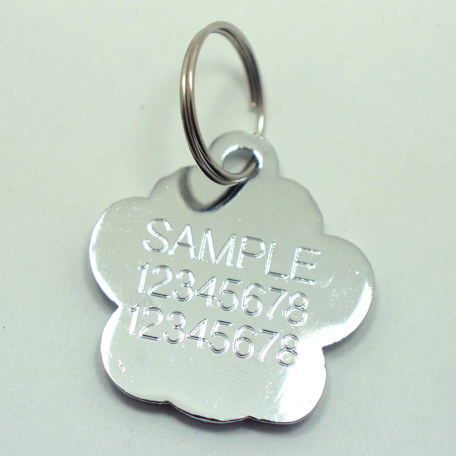GLITTER PAW PRINT ZINC ALLOY PET TAG - 2019 VERSION