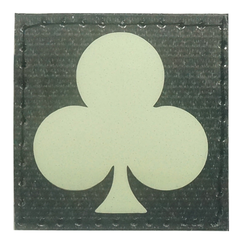 PLAYING CARD SYMBOL CLUBS GITD PATCH - GLOW IN THE DARK