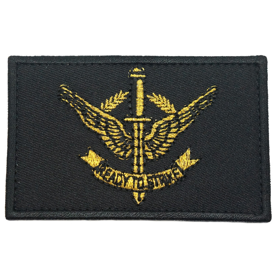 GUARDS PATCH 8CM X 5CM - BLACK METALLIC GOLD