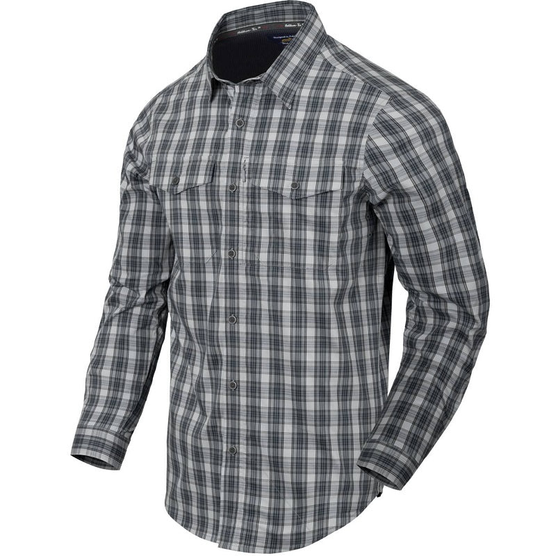 HELIKON-TEX COVERT CONCEALED CARRY SHIRT - FOGGY GREY PLAID