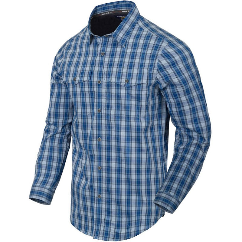 HELIKON-TEX COVERT CONCEALED CARRY SHIRT - OZARK BLUE PLAID