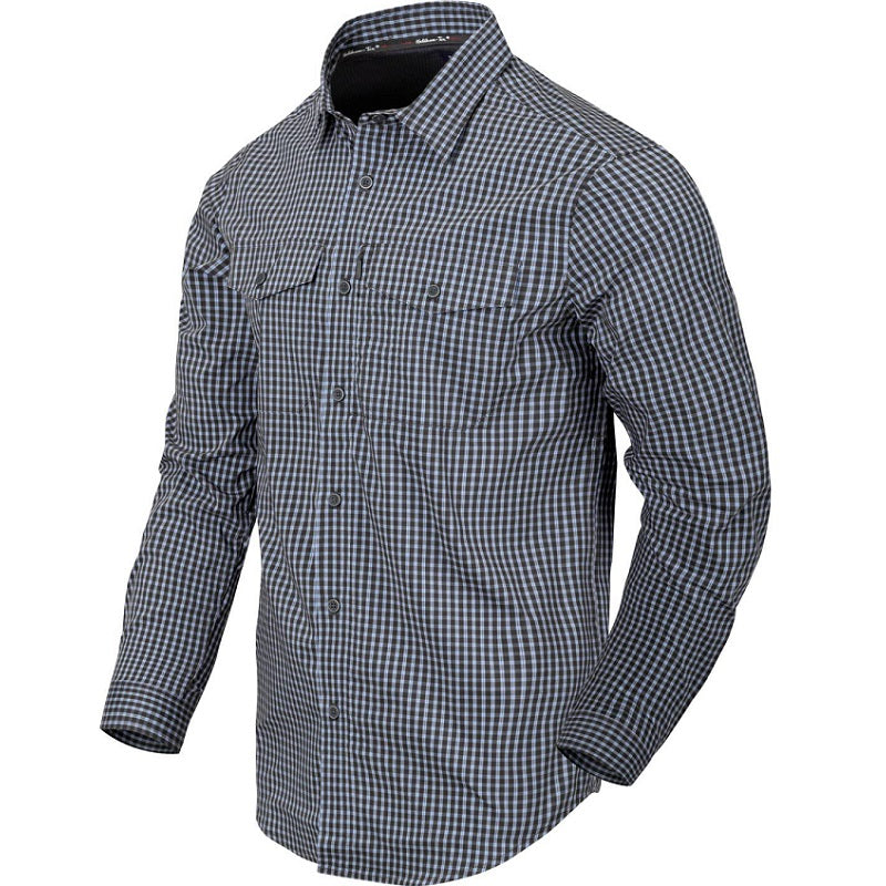HELIKON-TEX COVERT CONCEALED CARRY SHIRT - PHANTOM GREY CHECKERED
