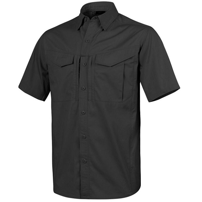 HELIKON-TEX DEFENDER MK2 SHORT SLEEVE SHIRT - POLYCOTTON RIPSTOP - BLACK