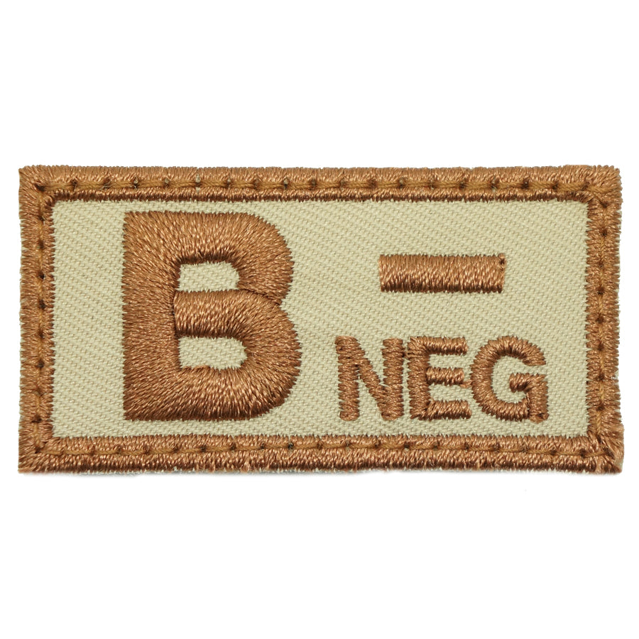 HGS BLOOD GROUP PATCH - B NEGATIVE (KHAKI)