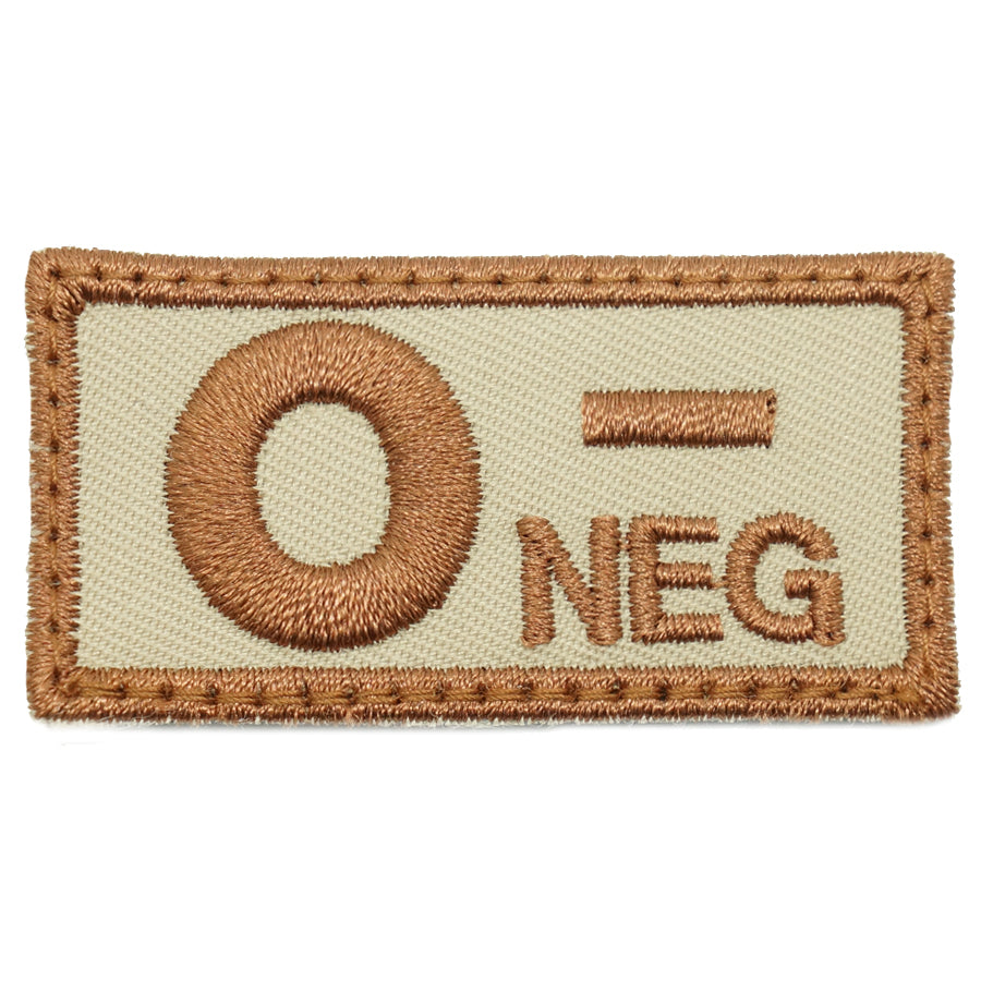 HGS BLOOD GROUP PATCH - O NEGATIVE (KHAKI)