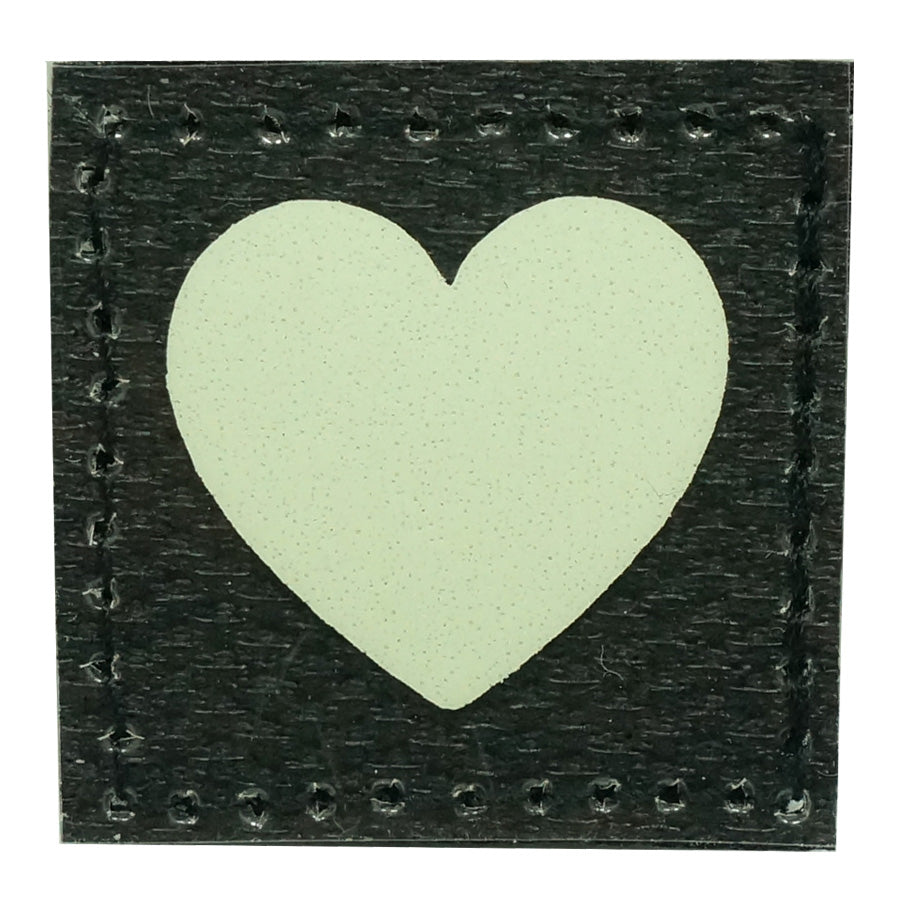 1 INCH HEART PATCH - GLOW IN THE DARK