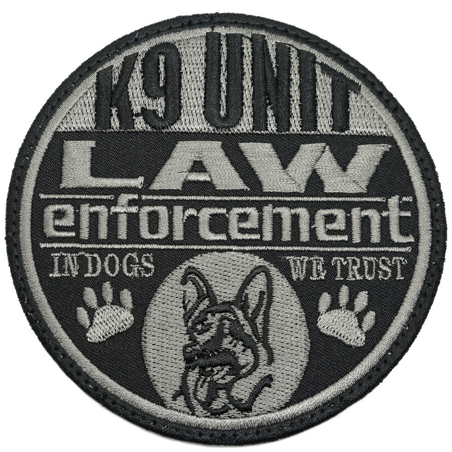 K9 LAW ENFORCEMENT PATCH - BLACK FOLIAGE