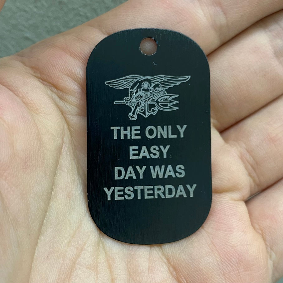 LASER ENGRAVED BLACK ANODIZED LOGO DOG TAG - NAVY SEAL