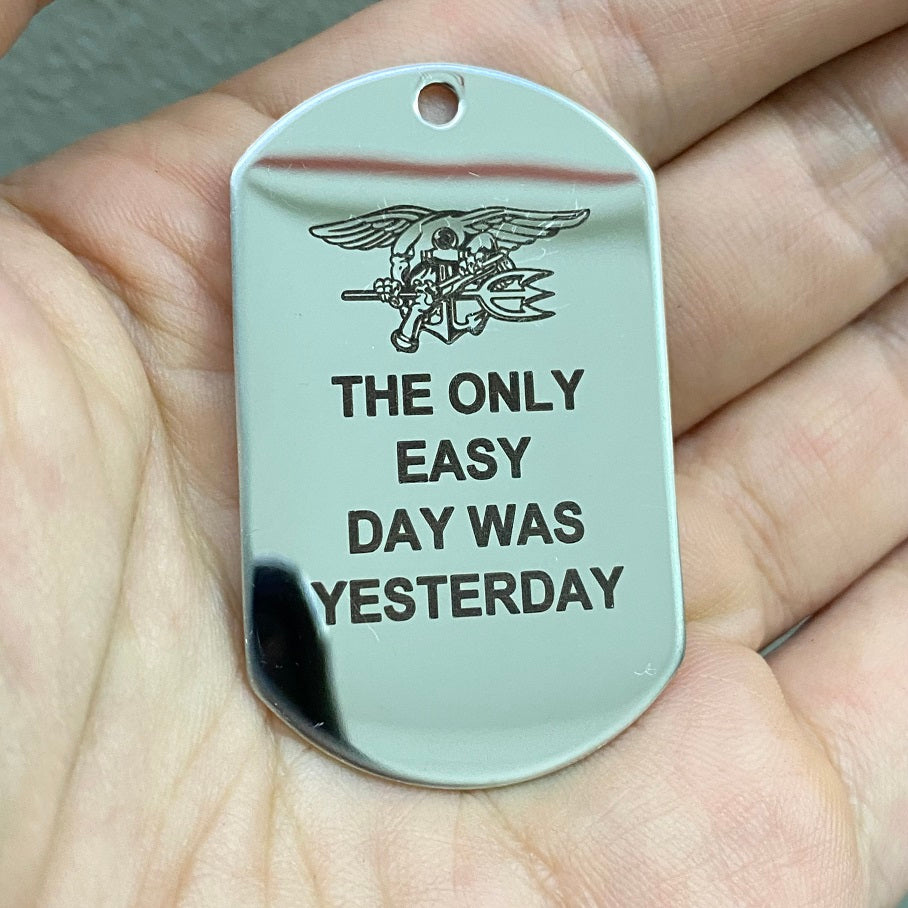 LASER ENGRAVED STAINLESS STEEL LOGO DOG TAG - NAVY SEAL