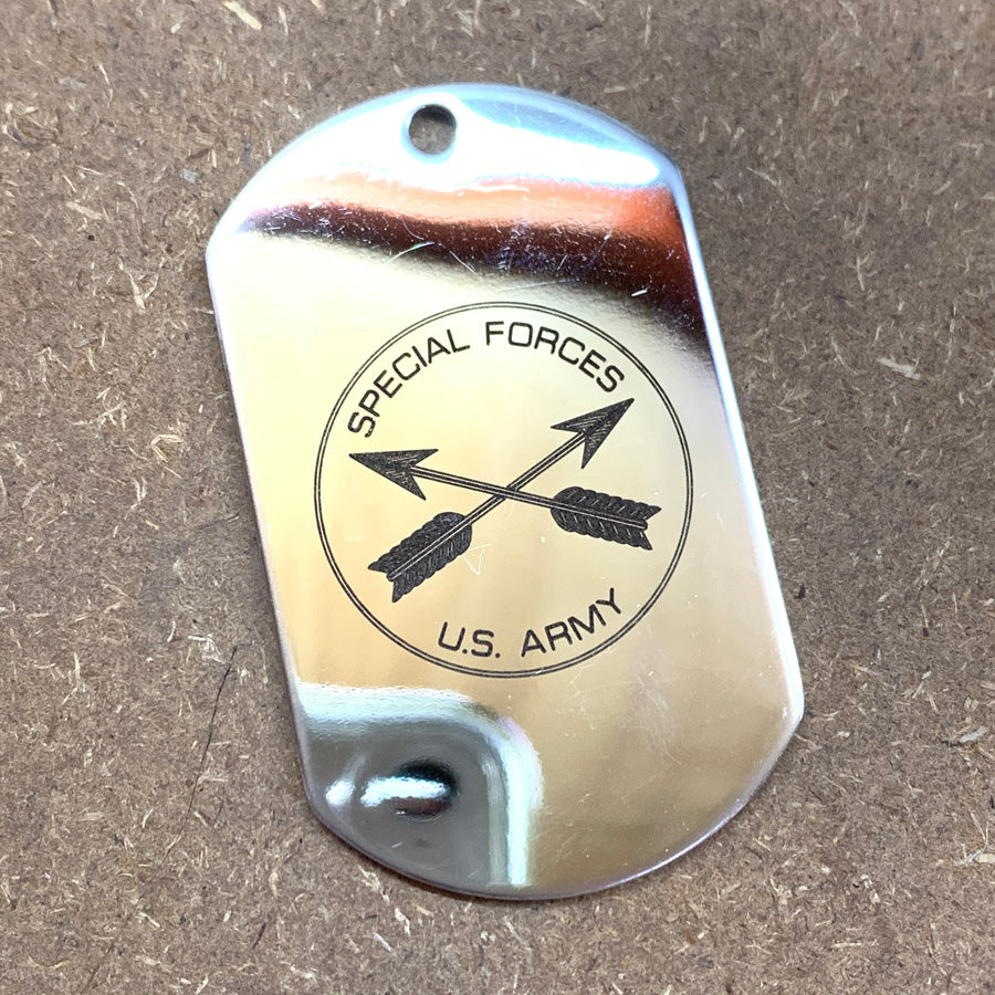 LOGO DOG TAG - STAINLESS STEEL (U.S. ARMY SPECIAL FORCES)