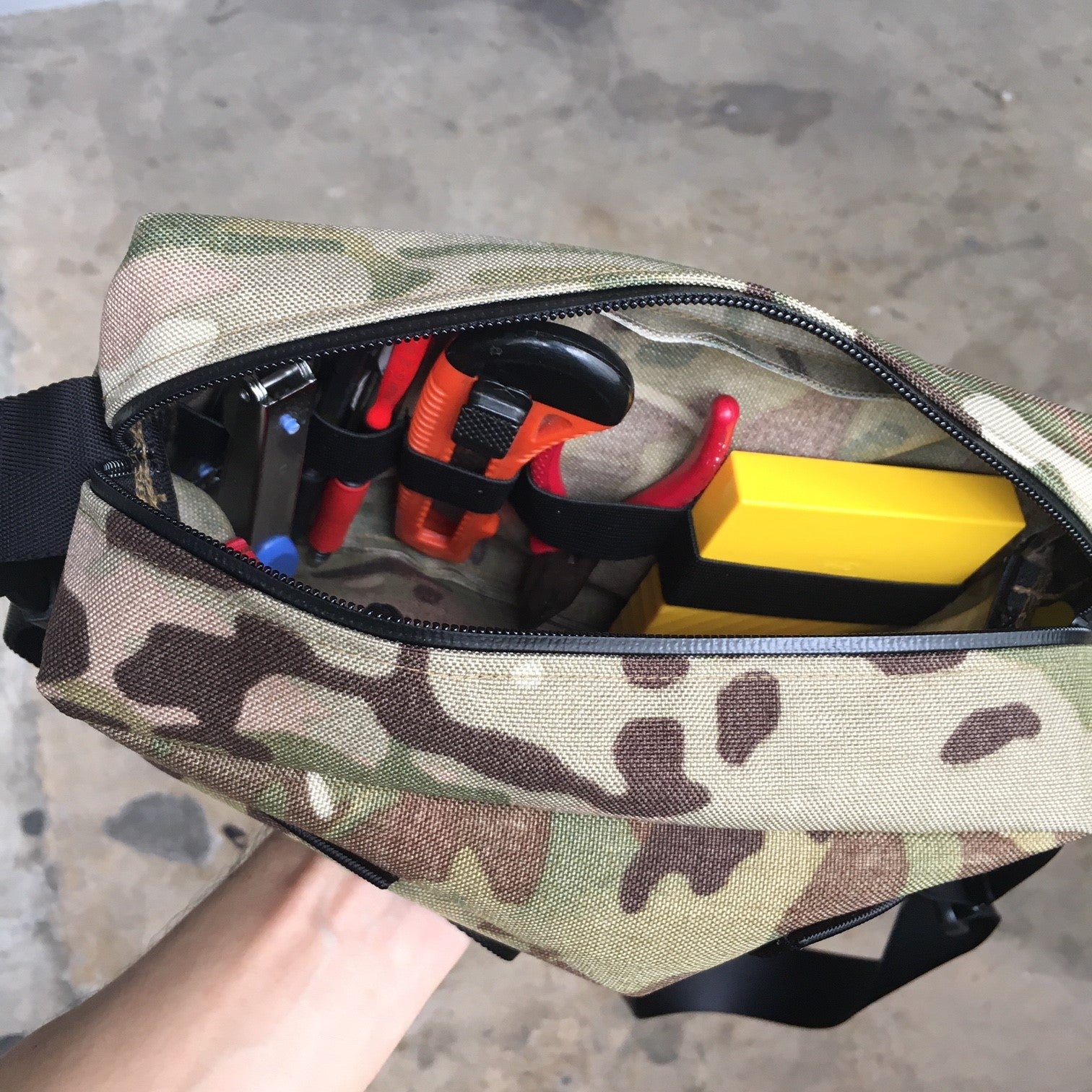 MIL-SPEC SHOULDER SLING BAG - 1000 DENIER CORDURA, SPLASHPROOF ZIPPERS (MULTICAM)