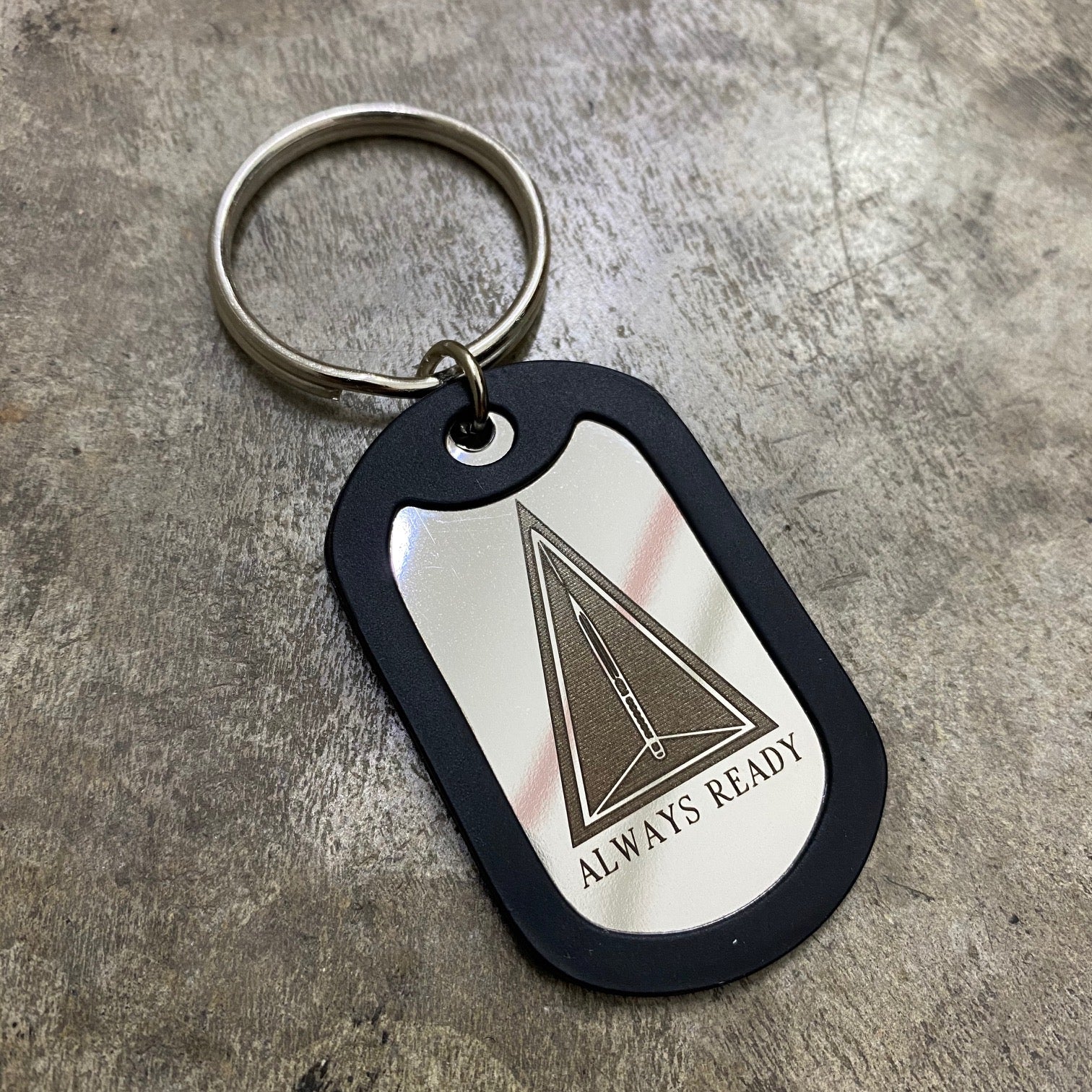 LOGO DOG TAG KEYCHAIN - STAINLESS STEEL