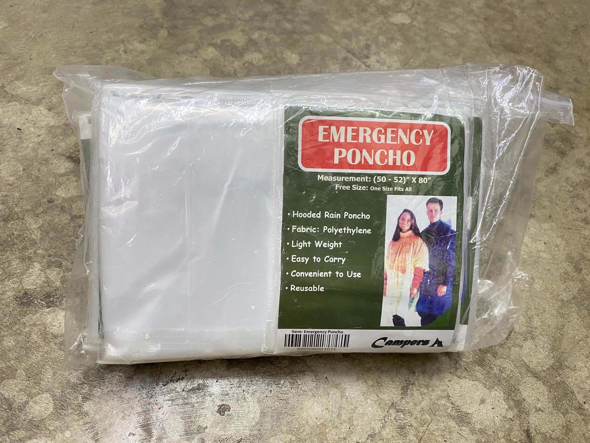 EMERGENCY PONCHO / DISPOSABLE PONCHO