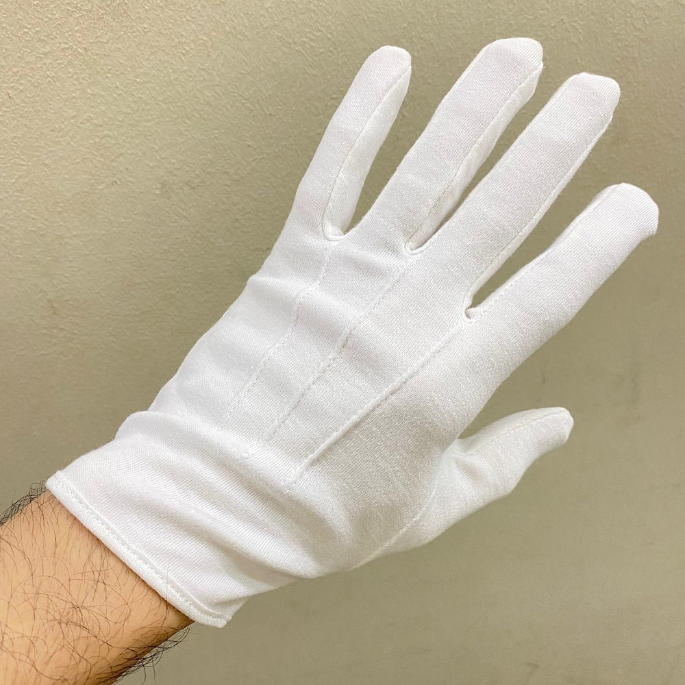 PREMIUM GRADE 100% COTTON WHITE PARADE GLOVES