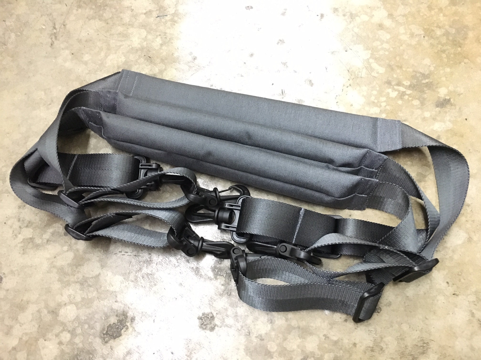 MIL-SPEC PADDED SHOULDER STRAP USING YKK SWIVEL HOOKS - STEEL GRAY