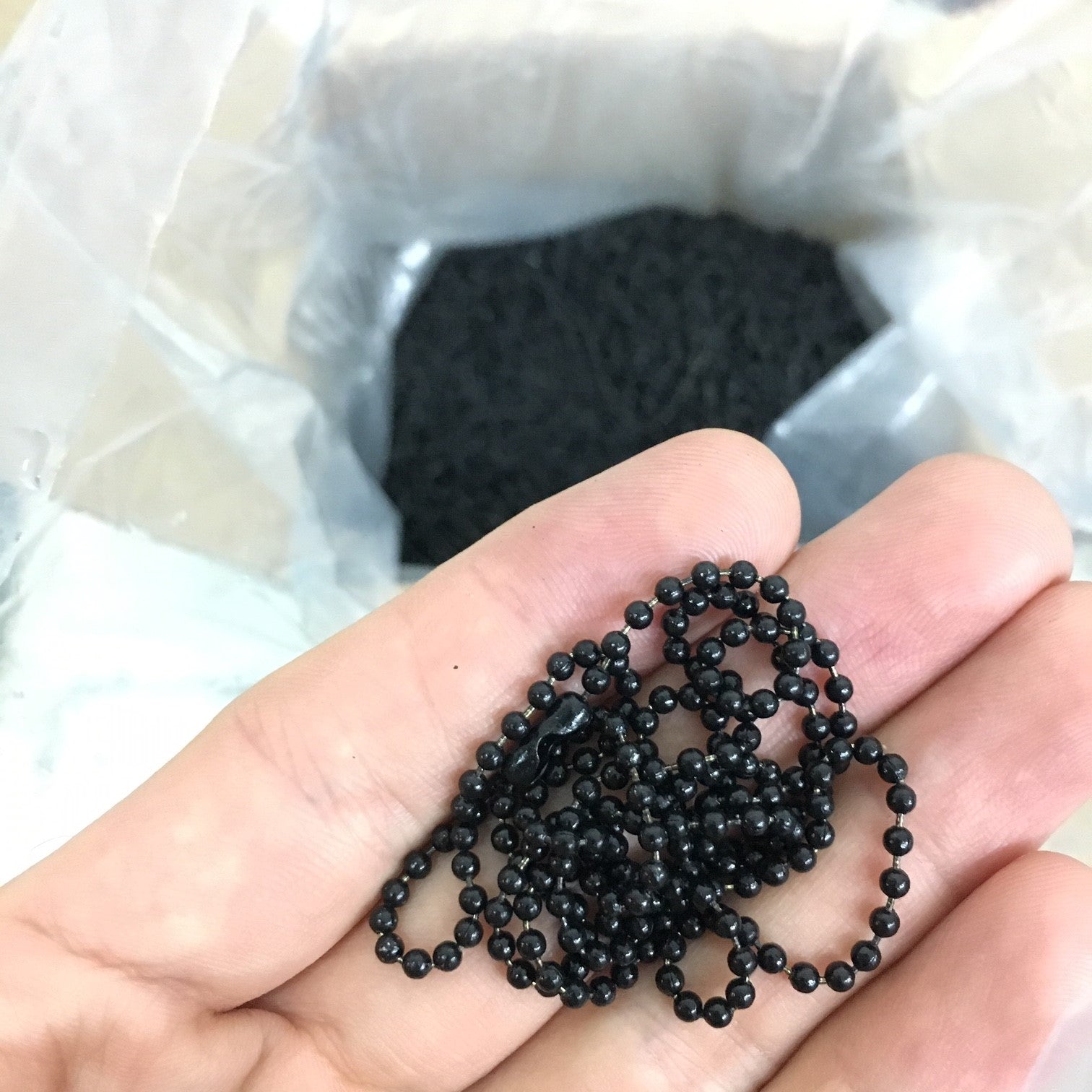 STEEL BALL CHAIN NECKLACE - BLACK EPOXY COATED
