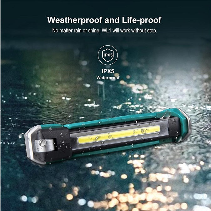 KLARUS WL1 WORK LIGHT - USES BUILT-IN 3.7V 2000MAH LI-ION BATTERY PACK - 550 LUMENS