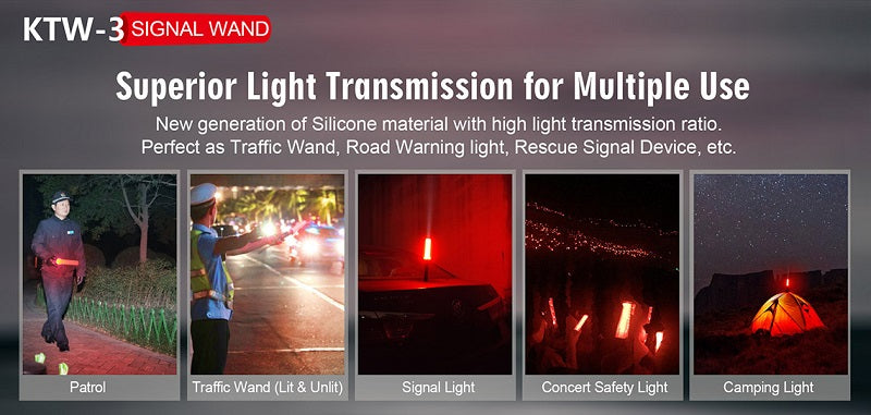 KLARUS KTW-3 RED SILICONE TRAFFIC WANDS (41MM) FOR THE 360X3, XT11X, XT21X