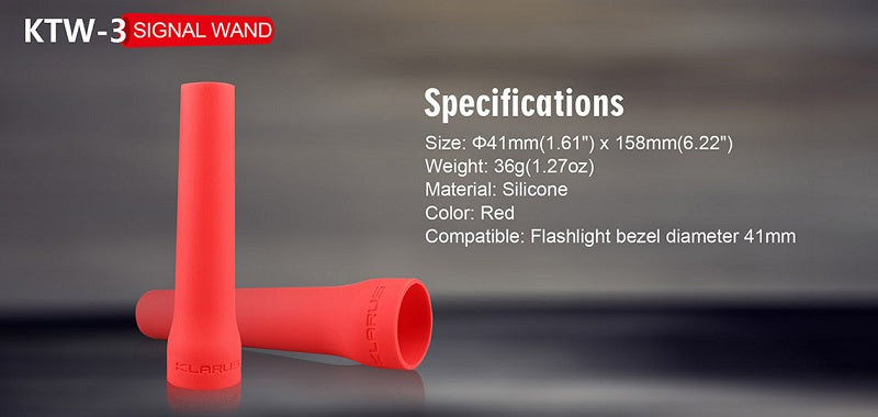 KLARUS KTW-3 RED SILICONE TRAFFIC WANDS (41MM) FOR THE 360X3, XT11X, XT21X