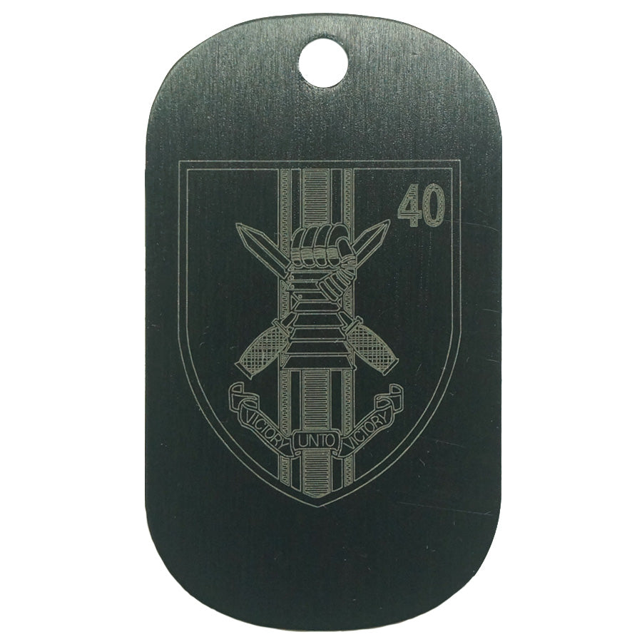 LASER ENGRAVED BLACK ANODIZED LOGO DOG TAG - 40 SAR