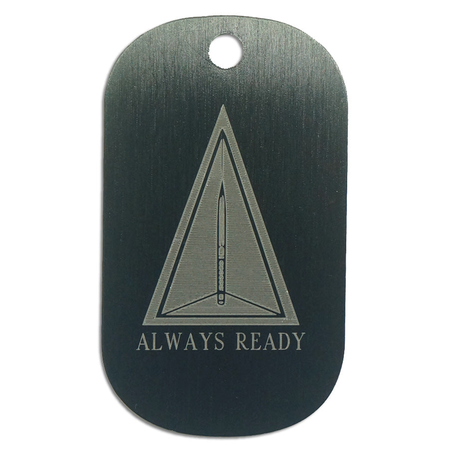LASER ENGRAVED BLACK ANODIZED LOGO DOG TAG - ARMY DEPLOYMENT FORCE (ADF)