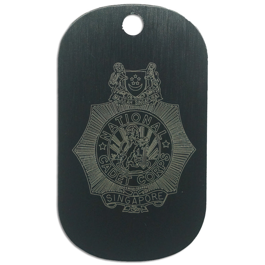 LASER ENGRAVED BLACK ANODIZED LOGO DOG TAG - NATIONAL CADET CORPS (NCC)