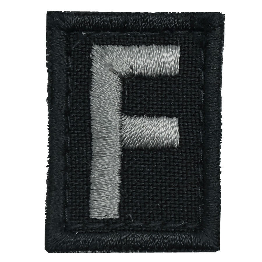 HGS LETTER F PATCH - BLACK FOLIAGE
