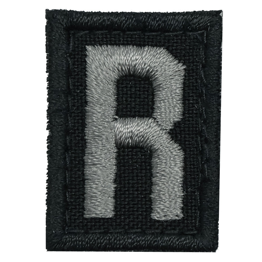 HGS LETTER R PATCH - BLACK FOLIAGE
