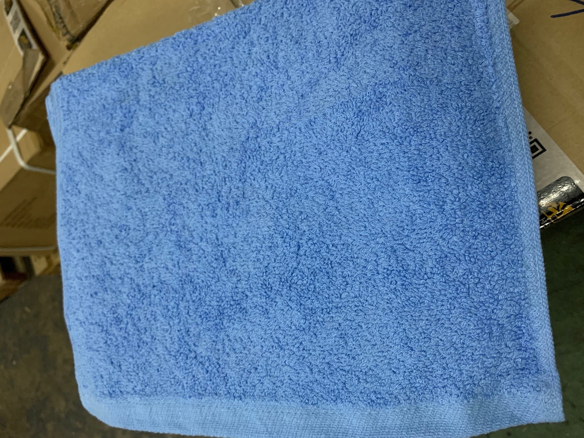 GUEST TOWEL WITH NAME & XMAS TREE EMBROIDERY (BLUE)