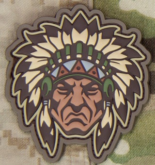 MSM NATIVE AMERICAN WARRIOR HEAD 1 MORALE PATCH - MULTICAM