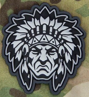 MSM NATIVE AMERICAN WARRIOR HEAD 1 MORALE PATCH - URBAN