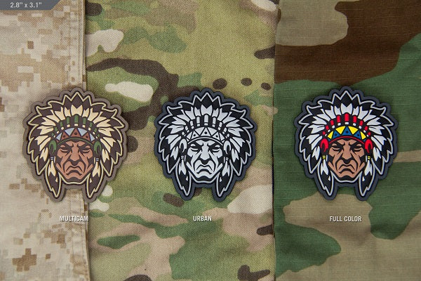 MSM NATIVE AMERICAN WARRIOR HEAD 1 MORALE PATCH - URBAN