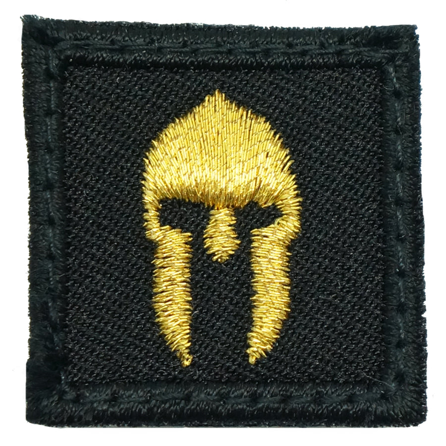 1" MINI SPARTAN HELMET PATCH - BLACK GOLD