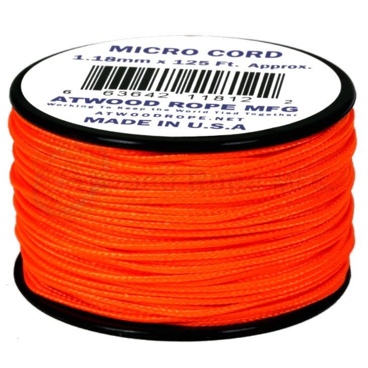 ATWOOD ROPE MFG MICRO CORD (125FT) - NEON ORANGE