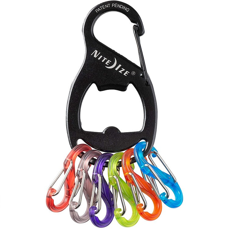 NITEIZE KEYRACK BOTTLE OPENER - BLACK (WITH TRANSLUCENT MINI S-BINER)