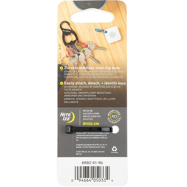 NITEIZE KEYRACK BOTTLE OPENER - BLACK (WITH TRANSLUCENT MINI S-BINER)