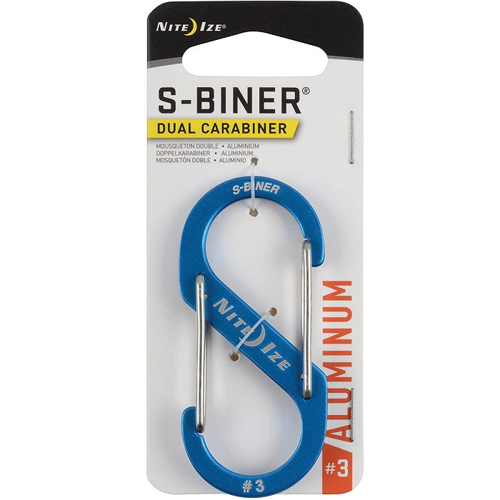 NITEIZE S-BINER ALUMINUM DUAL CARABINER SIZE 3 - BLUE